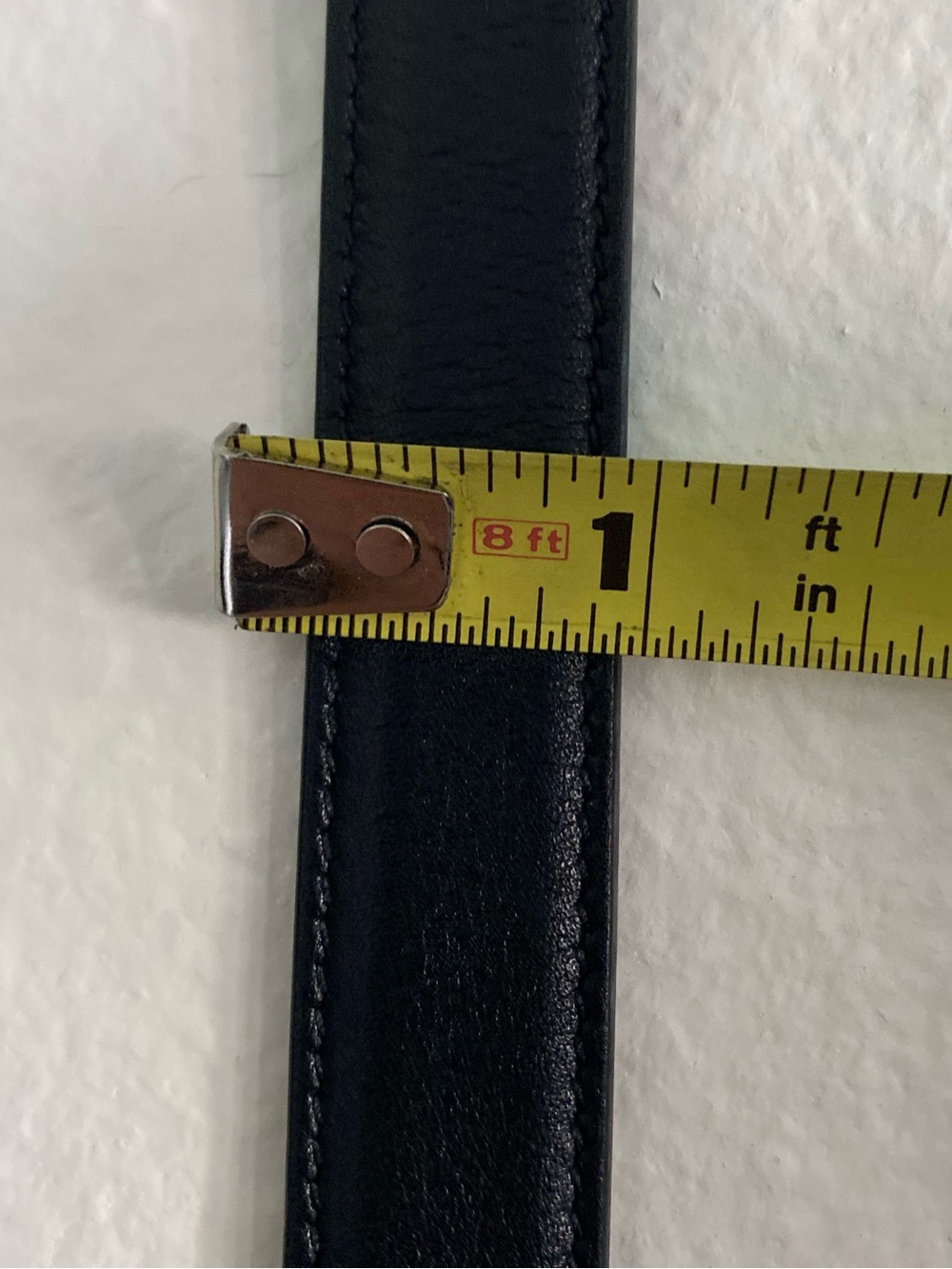 YSL Cassandre Thin Belt Black/Silver - Picture 2 of 4